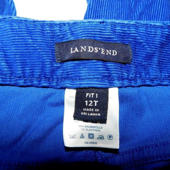 Lands End Womens 12T 12 Tall Blue  Corduroy Pant - Picture 2 of 8